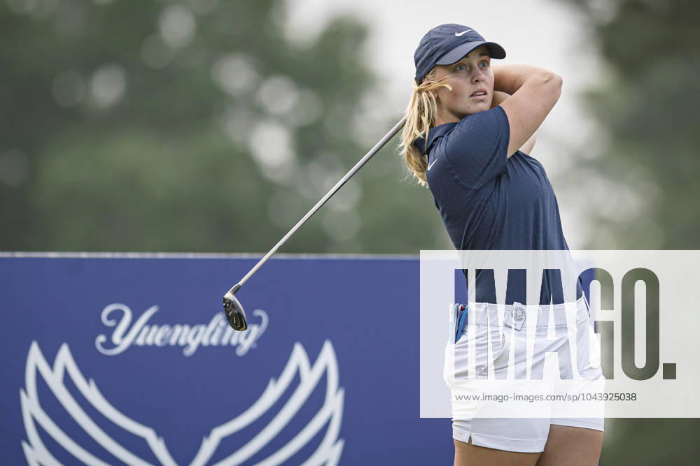 MAJA STARK tees off at the 5th hole during round 1 of The Chevron Championship at The Club at Carlton Woods on April 18, 2024, in The Woodlands, Texas. The Woodlands USA - ZUMAp213 20240418_znp_p213_057