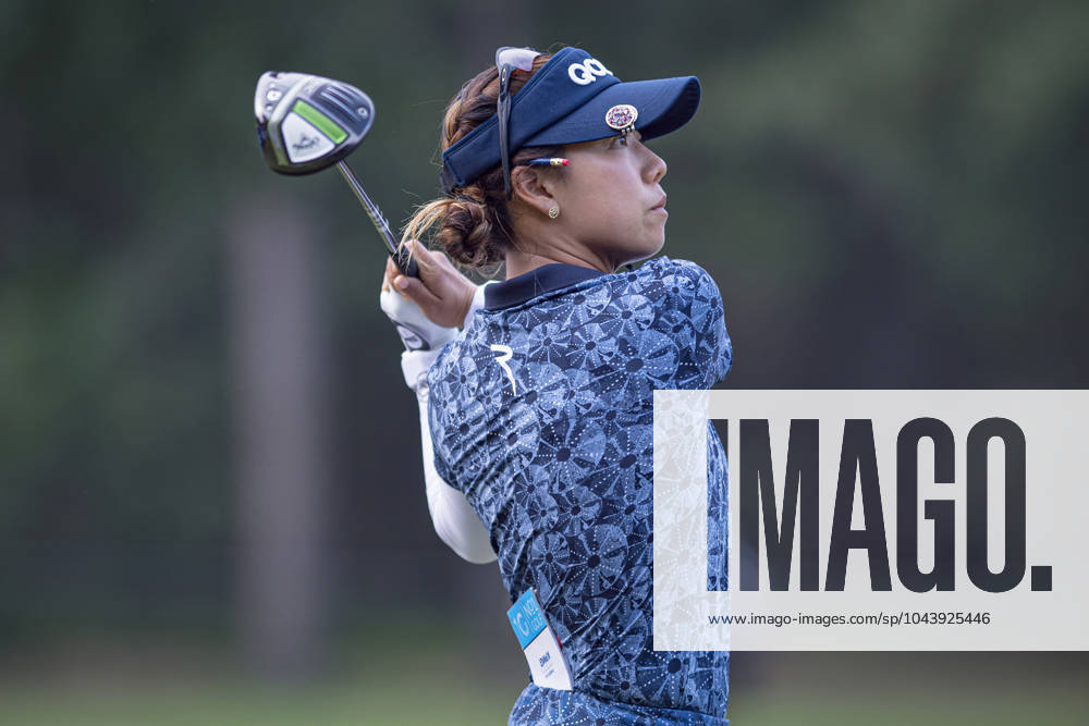 JENNY SHIN tees off at the 5th hole during round 1 of The Chevron Championship at The Club at Carlton Woods on April 18, 2024, in The Woodlands, Texas. The Woodlands USA - ZUMAp213 20240418_znp_p213_061