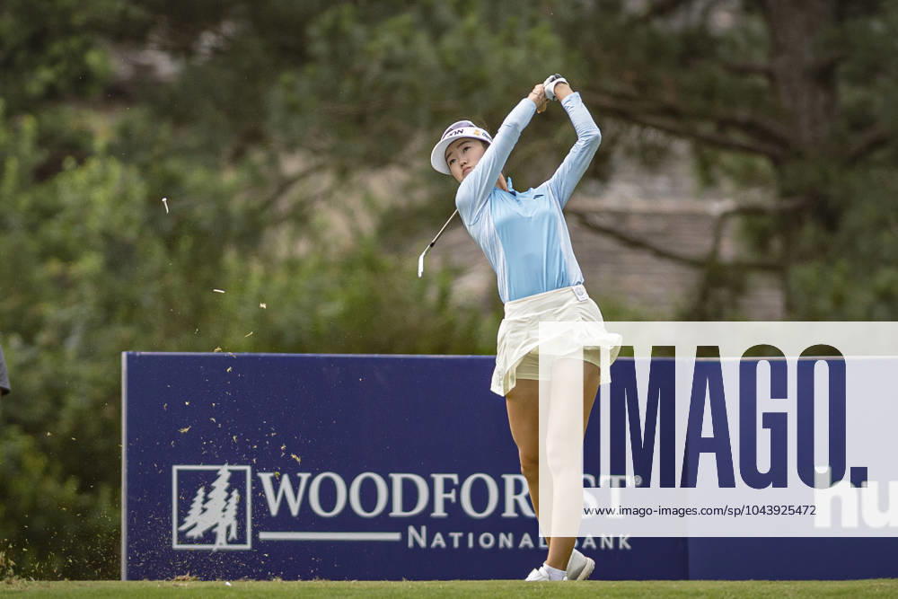 GRACE KIM tees off at the 7th hole during round 1 of The Chevron Championship at The Club at Carlton Woods on April 18, 2024, in The Woodlands, Texas. The Woodlands USA - ZUMAp213 20240418_znp_p213_064