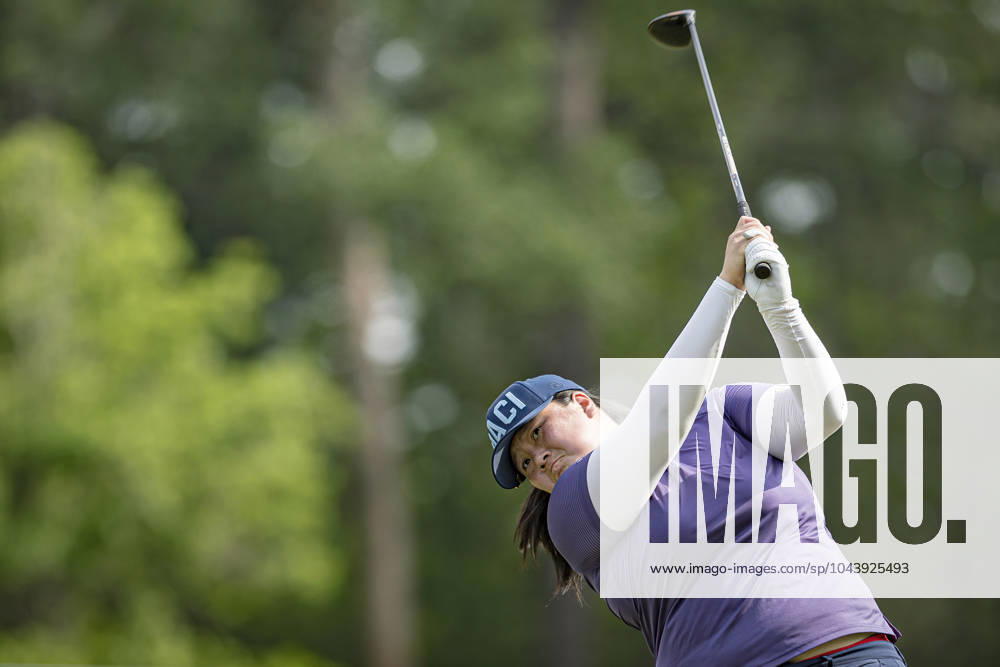 ANGEL YIN tees off at the 7th hole during round 1 of The Chevron Championship at The Club at Carlton Woods on April 18, 2024, in The Woodlands, Texas. The Woodlands USA - ZUMAp213 20240418_znp_p213_069