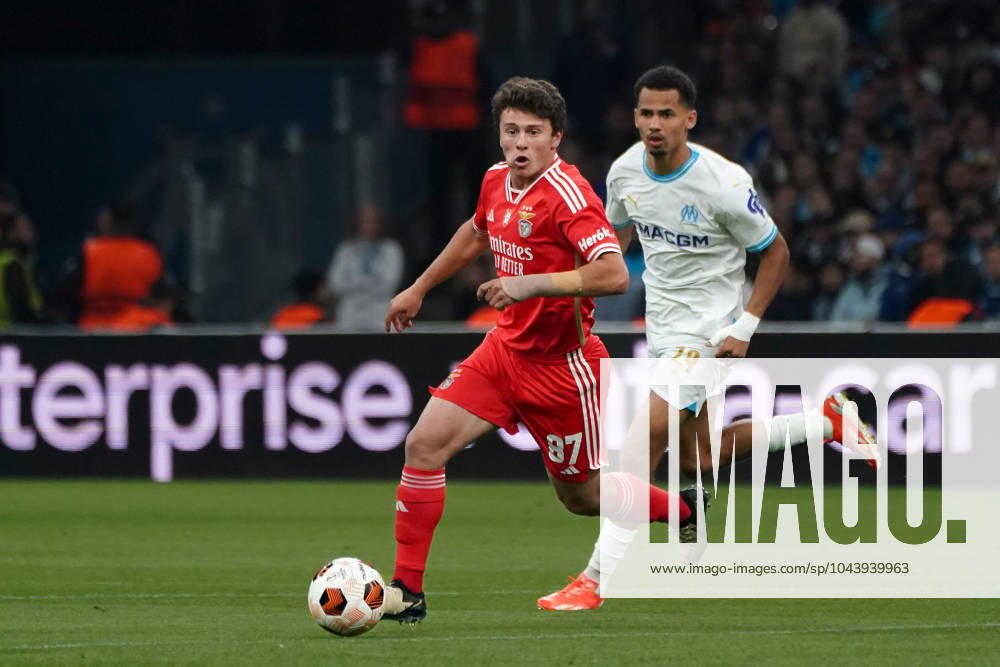 Joao Neves (SL Benfica) FOOTBALL : Olympique de Marseille vs SL Benfica - Ligue Europa - Quart de finale retour - Marseille - 18 04 2024 NorbertScanella Panoramic