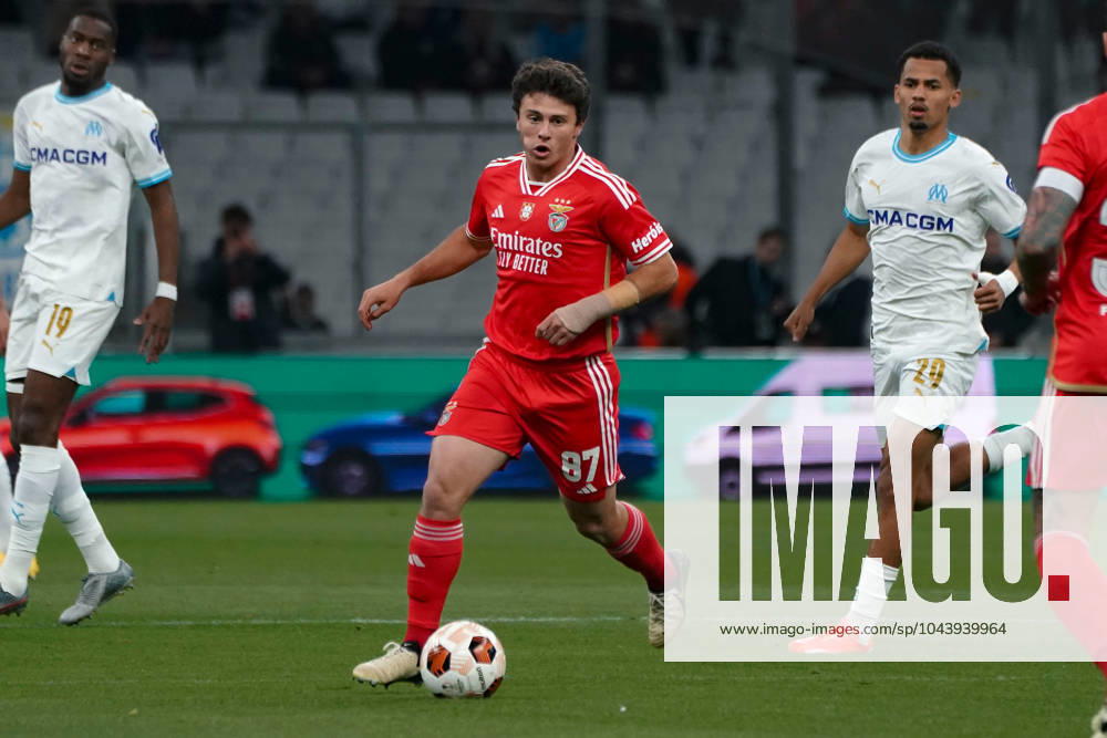 Joao Neves (SL Benfica) FOOTBALL : Olympique de Marseille vs SL Benfica - Ligue Europa - Quart de finale retour - Marseille - 18 04 2024 NorbertScanella Panoramic