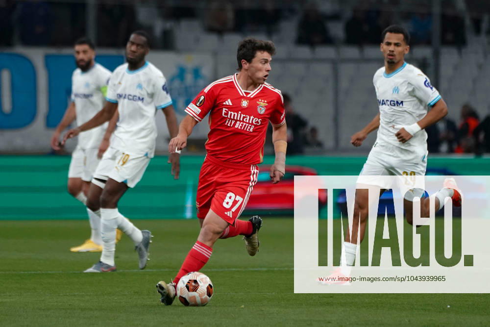 Joao Neves (SL Benfica) FOOTBALL : Olympique de Marseille vs SL Benfica - Ligue Europa - Quart de finale retour - Marseille - 18 04 2024 NorbertScanella Panoramic