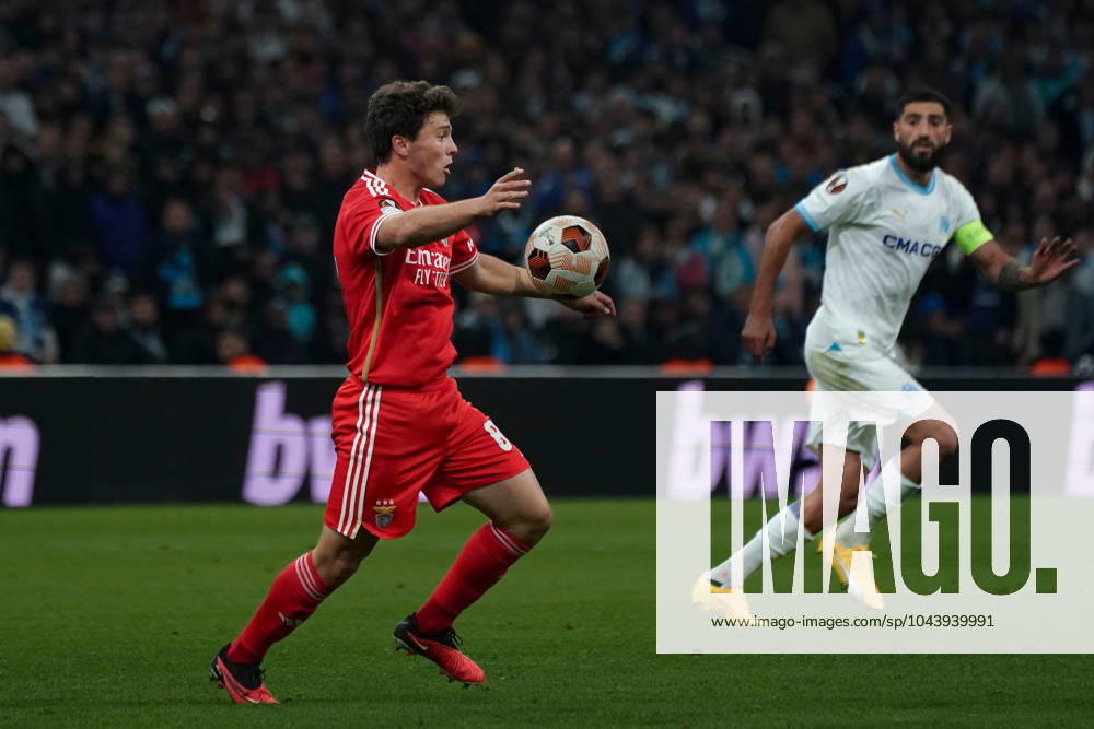 Joao Neves (SL Benfica) FOOTBALL : Olympique de Marseille vs SL Benfica - Ligue Europa - Quart de finale retour - Marseille - 18 04 2024 NorbertScanella Panoramic