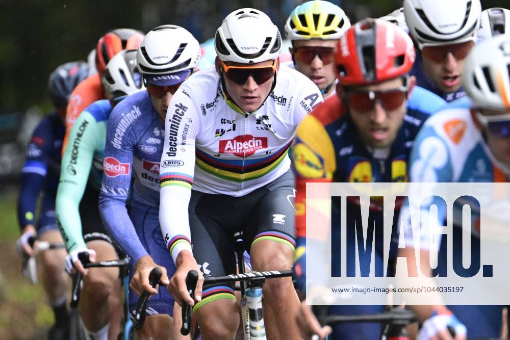KW16 Liege Bastogne Liege 2024 Cycling Race Liege, Belgium - April 21 : Van Der Poel Mathieu (NED) of Alpecin-Deceuninck in action during the UCI World Tour 110th Liege Bastogne Liege, a cycling race of 254,5 km with start and finish in Liege on April 21, 2024 in Liege, Belgium, 21 04 2024 ( Motordriver Kenny Verfaillie - Liege Belgium