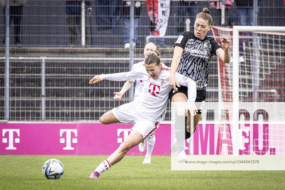 GOOGLE PIXEL Womens Bundesliga 1 FC Köln SC Freiburg, 21 04 2024 Carlotta Wamser 1 FC Köln, 30 and Samantha Steuerwald SC Freiburg, 21 GOOGLE PIXEL Womens Bundesliga 1 FC Köln SC Freiburg, 19 Matchday, on 21 04 2024 at the Franz Kremer Stadium in Cologne DFL REGULATIONS PROHIBIT ANY USE OF PHOTOGRAPHS AS IMAGE SEQUENCES AND OR QUASI VIDEO