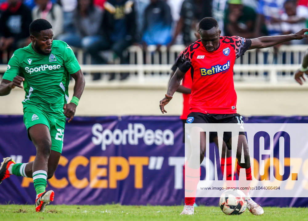 Gor Mahia Benson Omalla and AFC Leopards Maxwell Muchesia during FKF premier league match between Gor Mahia and Afc Leopards at Nyayo National Stadium on April 21st 2024 in Nairobi, Kenya. Photo CHRIS OMOLLO