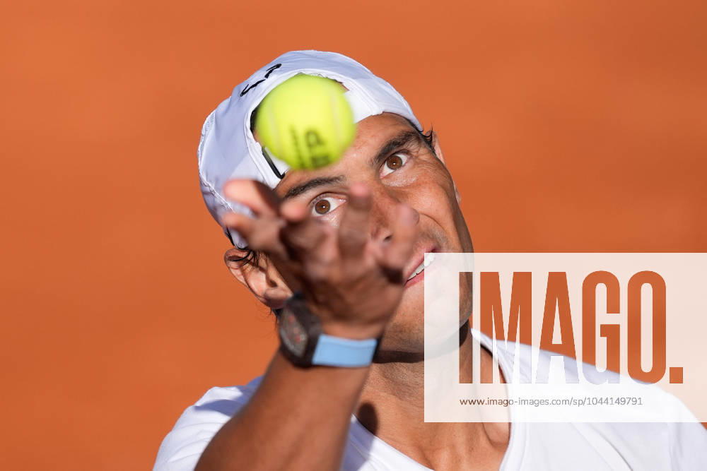 Rafael Nadal of Spain practices during the Mutua Madrid Open 2024, ATP, Tennis Herren Masters 1000 and WTA, Tennis Damen 1000, tournament celebrated at Caja Magica on April 23, 2024 in Madrid, Spain. Madrid SPAIN - ZUMAa181 20240423_zaa_a181_153