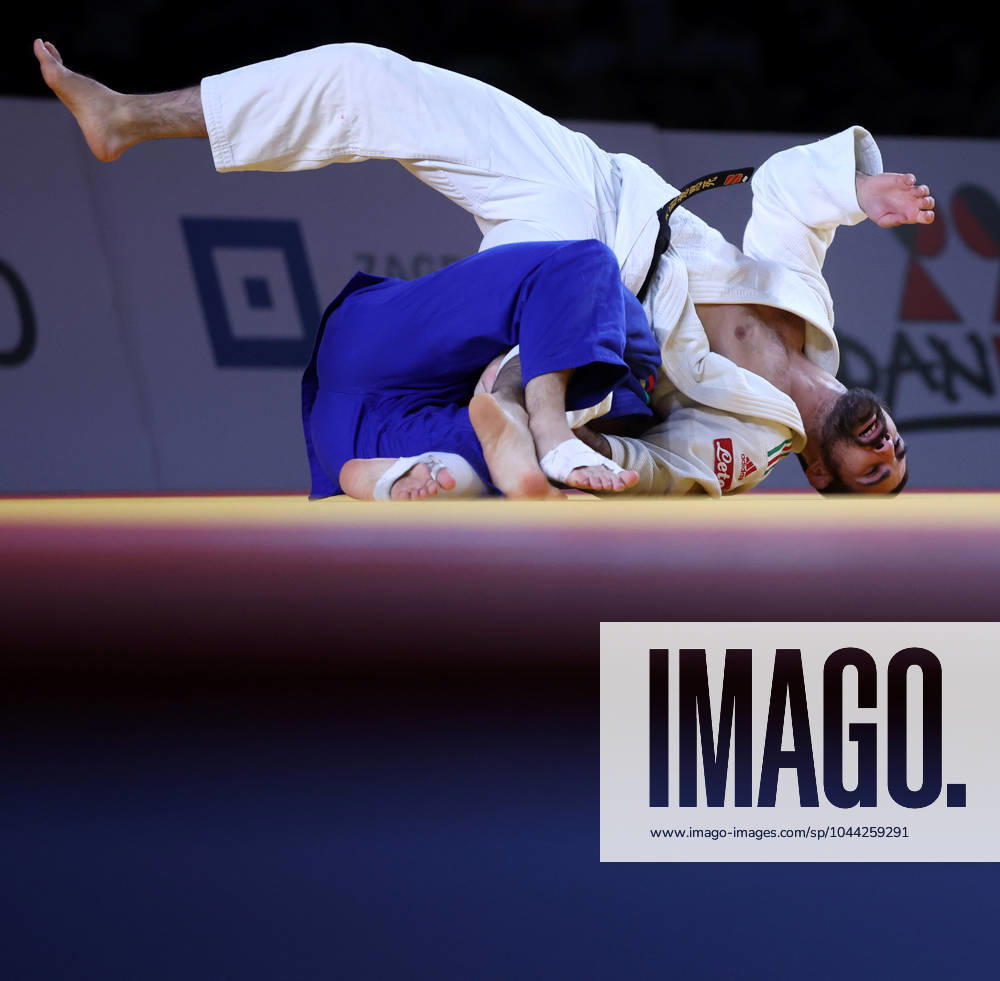KW17 Zagreb: European senior judo championship, Matteo Piras - lios Manzi Matteo Piras and lios Manzi fight during the European Senior Judo Championship. Men up to 66 kilos, bronce, in Zagreb, Croatia, on April 25, 2024. SanjinxStrukic PIXSELL