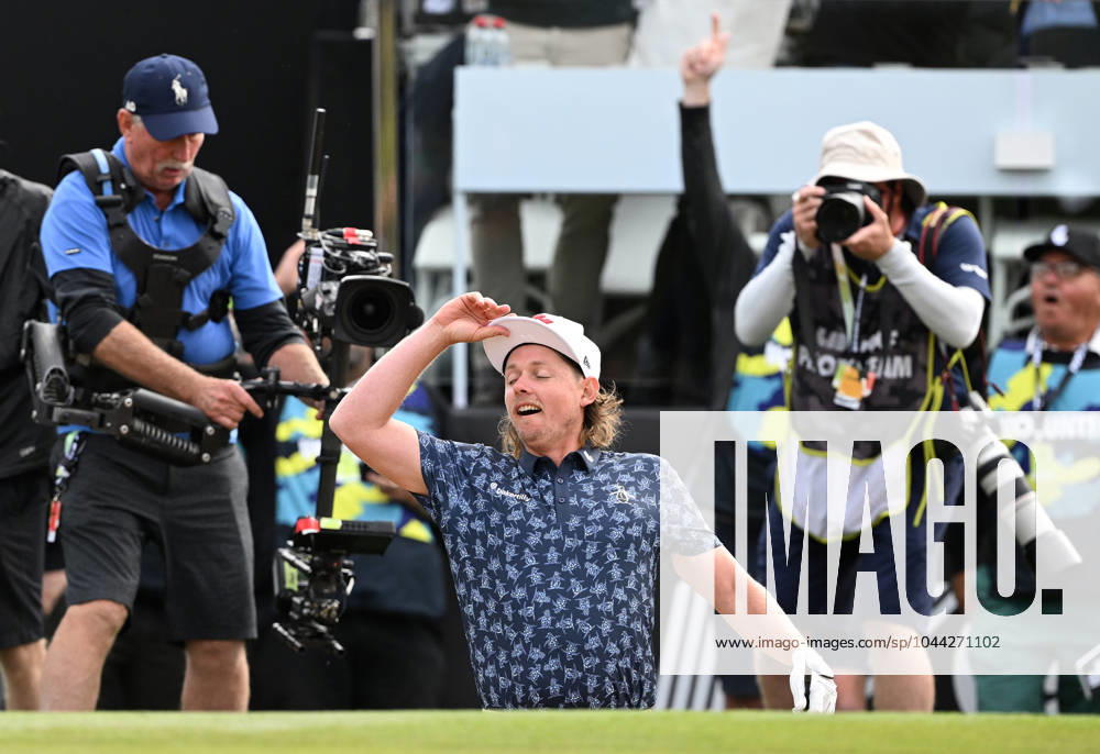 LIV GOLF ADELAIDE, Ripper GC captain Cameron Smith reacts after nearly sinking a shot from the bunker on the 12th during Day 1 of LIV Golf Adelaide at the Grange Golf Club in Adelaide, Friday, April 26, 2024. ( NO ARCHIVING, , NO USE IN BOOKS WITHOUT CONSENT ADELAIDE SOUTH AUSTRALIA AUSTRALIA