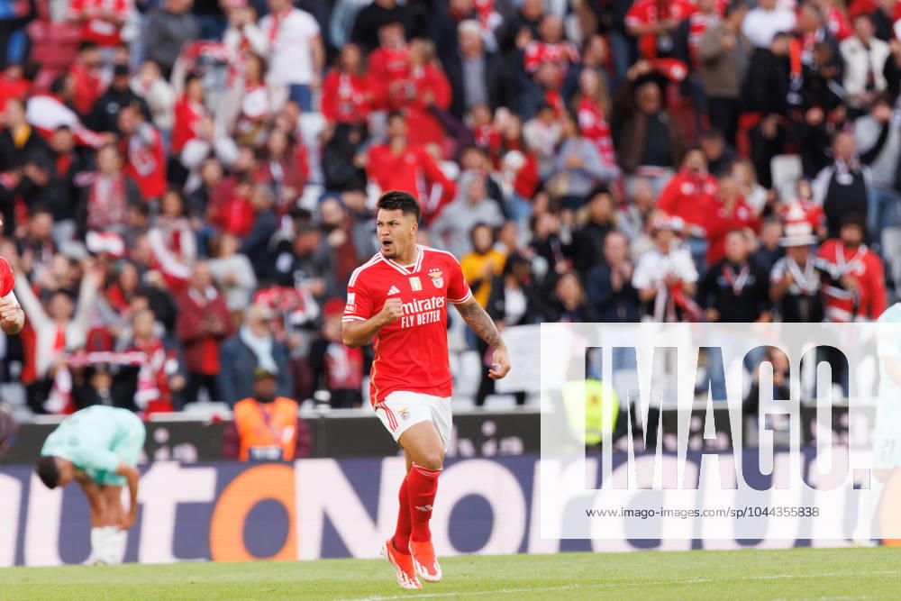 Marcos Leonardo after scoring goal during Liga Portugal game between SL Benfica and SC Braga at Estadio Da Luz, Lisbon, Portugal. (Maciej Rogowski) Lisbon Estadio Da Luz Portugal