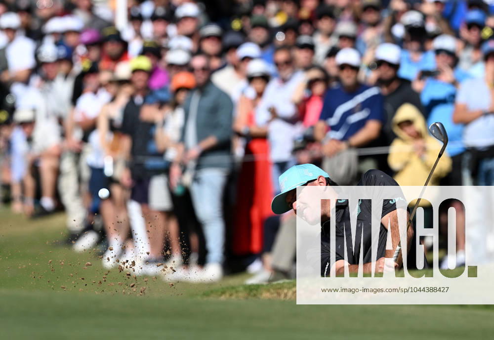 LIV GOLF ADELAIDE, Mito Pereira of Torque GC hits out of a bunker during the final round of LIV Golf Adelaide at the Grange Golf Club in Adelaide, Sunday, April 28, 2024. ( NO ARCHIVING, , NO USE IN BOOKS WITHOUT CONSENT ADELAIDE SOUTH AUSTRALIA AUSTRALIA