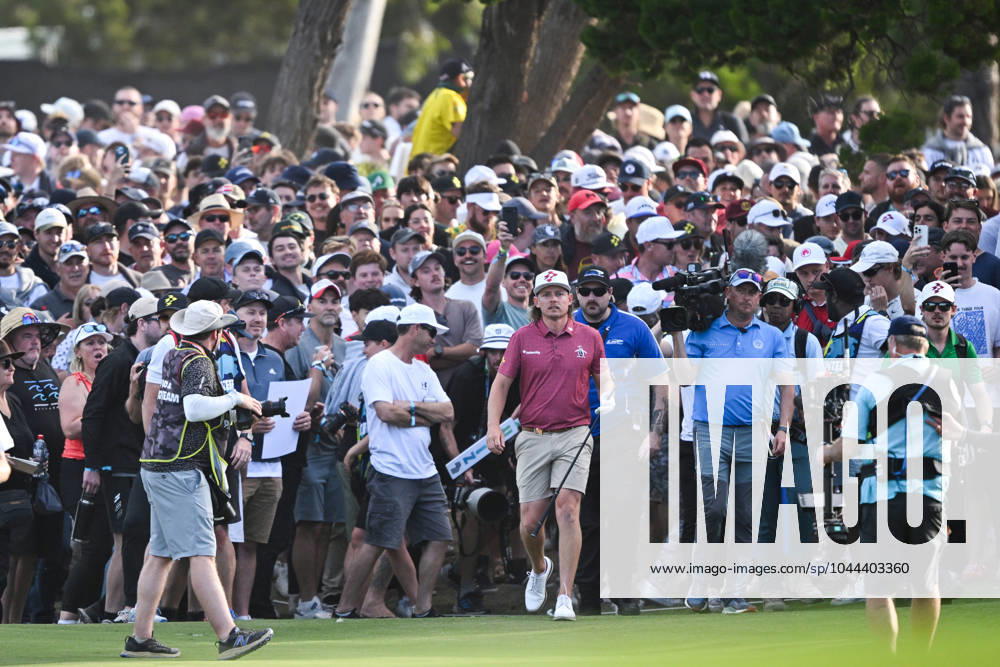 LIV GOLF ADELAIDE, Ripper GC Captain Cameron Smith heads down the 18th Fairway after hitting out of the rough during LIV Golf Adelaide at the Grange Golf Club in Adelaide, Sunday, April 28, 2024. ( NO ARCHIVING, , NO USE IN BOOKS WITHOUT CONSENT ADELAIDE SOUTH AUSTRALIA AUSTRALIA