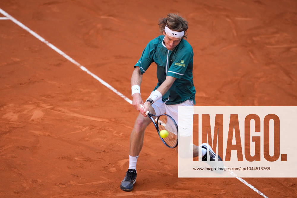 Andrey Rublev of Russia in action against Tallon Griekspoor of The Netherlands during the Mutua Madrid Open 2024, ATP, Tennis Herren Masters 1000 and WTA, Tennis Damen 1000, tournament celebrated at Caja Magica on April 30, 2024 in Madrid, Spain. Madrid SPAIN - ZUMAa181 20240430_zaa_a181_070