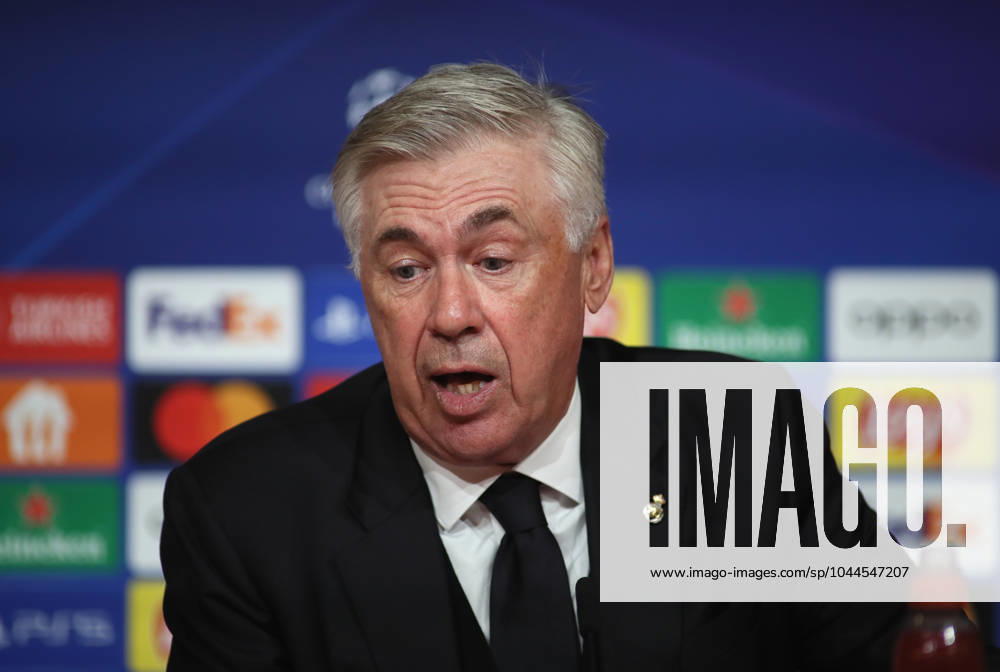Munich, Germany 30 April 2024 Football, Men, Champions League, Season 2023 2024, Semi-final first leg, FC Bayern Munich Real Madrid, Allianz Arena Carlo Ancelotti, Coach Real Madrid head, Portrait at the press conference after the match