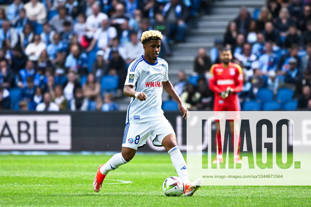 Andrey Santos ( 8 - Strasbourg ) during the Ligue 1 match between Havre AC and Racing Club de Strasbourg Alsace at Stade Oceane on May 04, 2024 in Le Havre, France. ( Photo by federico pestellini panoramic ) - FOOTBALL : Le Havre vs Strasbourg - Ligue 1 - 04 05 2024 FedericoPestellini Panoramic