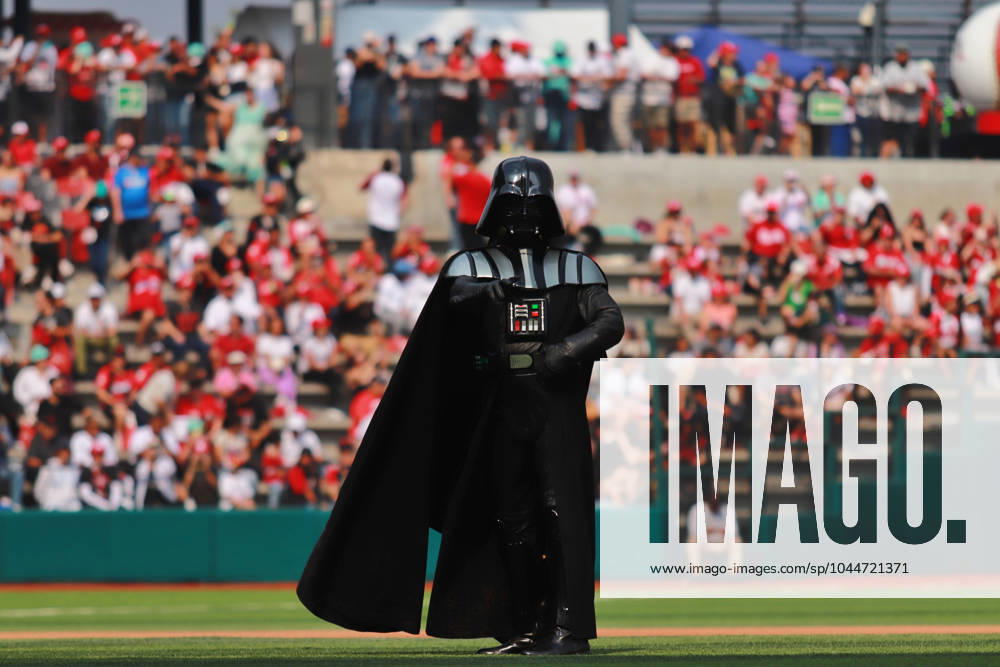 A person wearing Darth Vader costume on the occasion of Star Wars Day is seen during the match 2 of the series between Guerreros de Oaxaca and the Diablos Rojos del Mo xico of the Mexican Baseball League (LMB) at the Alfredo Harp HeloÂº Stadium. Diablos Rojos beat Guerreros de Oaxaca 12-2 Mexico City Mexico - ZUMAe321 20240504_zsa_e321_014