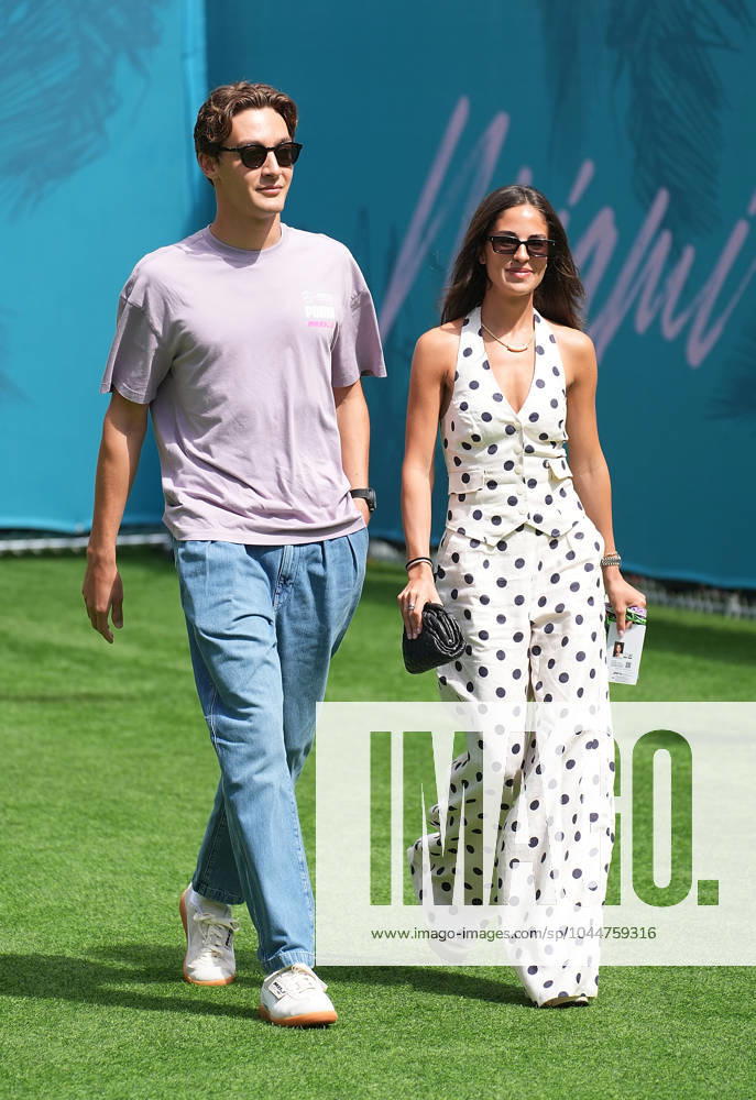 Miami International Autodrome, Miami, Formula 1 Crypto com Miami Grand Prix,pictured George Russell GBR , Mercedes AMG Petronas Formula One Team with girlfriend Carmen Montero Mundt Defodi 506 20240505 hbr 1092 Defodi-506