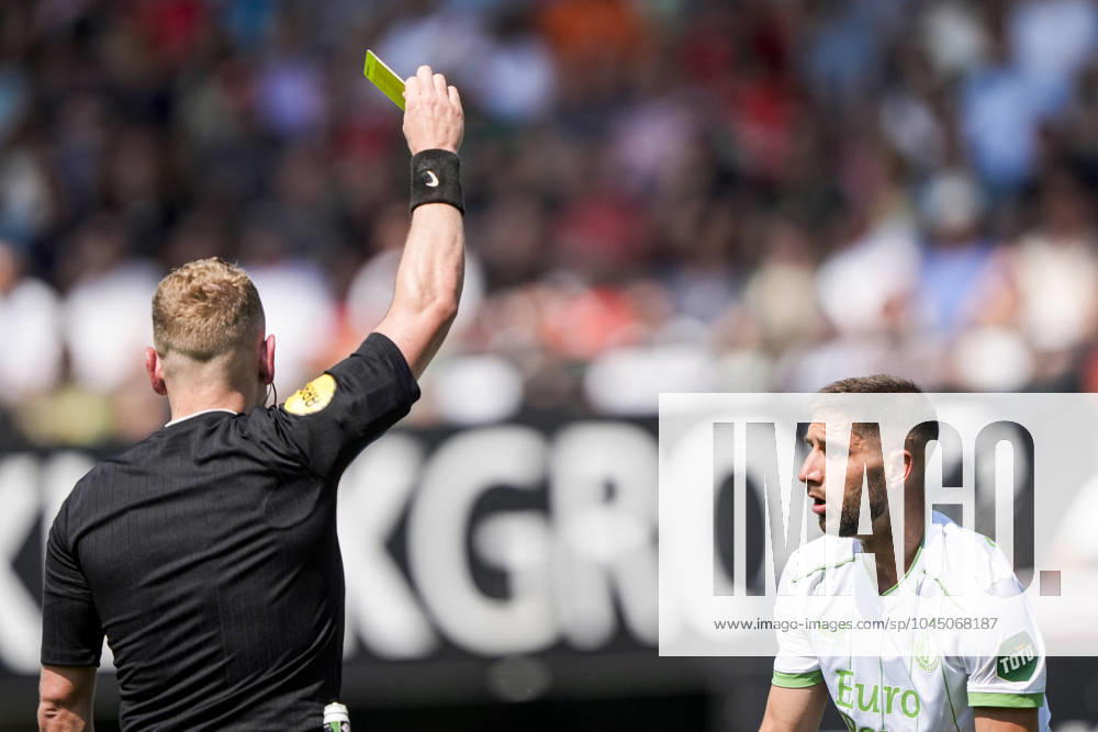 Eredivisie: NEC v Feyenoord Nijmegen - Referee Alex Bos, Luka Ivanusec of Feyenoord during the Eredivisie match between NEC v Feyenoord at Goffertstadion on 12 May 2024 in Nijmegen, The Netherlands.