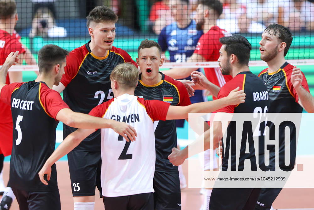 KATOWICE 15.05.2024 MECZ TOWARZYSKI REPREZENTACJI SIATKARZY: POLSKA - NIEMCY --- MENS VOLLEYBALL FRIENDLY MATCH POLAND - GERMANY IN KATOWICE LUKAS MAASE JAN ZIMMERMANN TOBIAS BRAND FOT. ANNA KLEPACZKO FOTOPYK NEWSPIX.PL --- Newspix.pl POLAND OUT! 240515LUM137