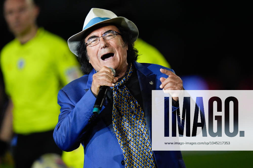 Atalanta BC v Juventus FC - Coppa Italia 2023 2024 Final Singer Al Bano Carrisi sings italian national anthem during the Coppa Italia 2023 2024 Frecciarossa final match between Atalanta BC and Juventus FC at Stadio Olimpico on May 15, 2024 in Rome, Italy. Rome Stadio Olimpico Lazio Italy