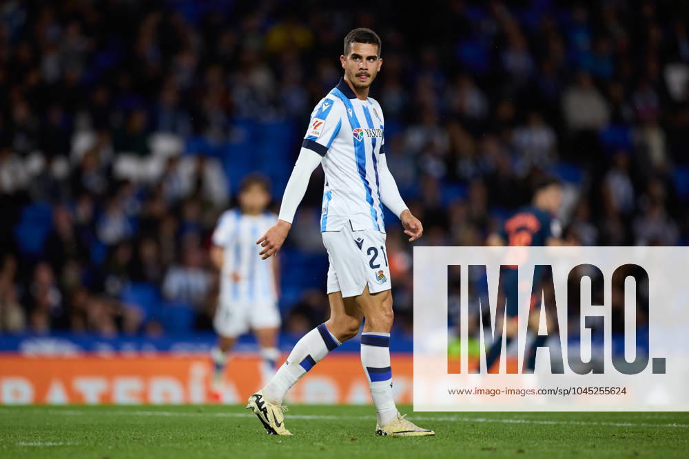 Andre Silva of Real Sociedad looks on during the LaLiga EA Sports match between Real Sociedad and Valencia CF at Reale Arena on May 16, 2024, in San Sebastian, Spain. San Sebastian SPAIN - ZUMAa181 20240516_zaa_a181_015