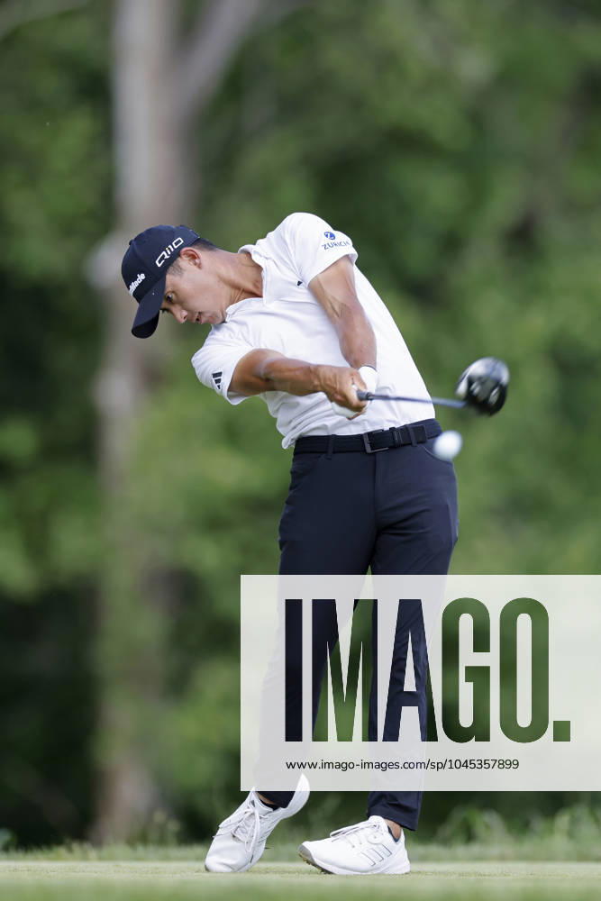 LOUISVILLE, KY - MAY 18: Collin Morikawa (USA) hits a drive at the fifth hole during the third round of the 2024 PGA, Golf Herren Championship at Valhalla Golf Club on May 18, 2024 in Louisville, Kentucky. (Photo by Joe Robbins Icon Sportswire) GOLF: MAY 18 PGA Championship Icon573240518015