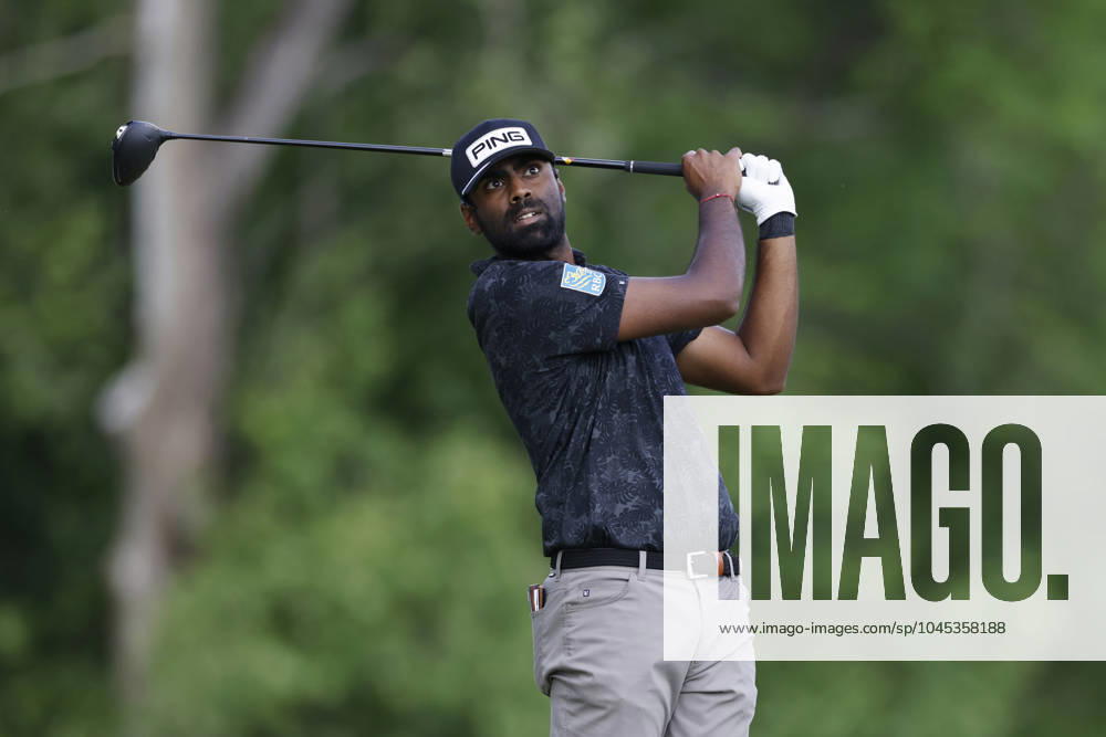 LOUISVILLE, KY - MAY 18: Sahith Theegala (USA) hits a drive at the fifth hole during the third round of the 2024 PGA, Golf Herren Championship at Valhalla Golf Club on May 18, 2024 in Louisville, Kentucky. (Photo by Joe Robbins Icon Sportswire) GOLF: MAY 18 PGA Championship Icon573240518022