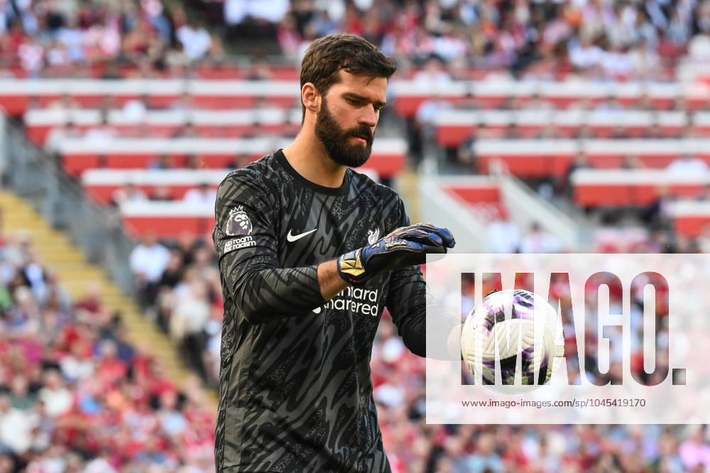 Premier League Liverpool v Wolverhampton Wanderers Alisson Becker of Liverpool in action during the Premier League match Liverpool vs Wolverhampton Wanderers at Anfield, Liverpool, United Kingdom, 19th May 2024 (Photo by Craig Thomas News Images)