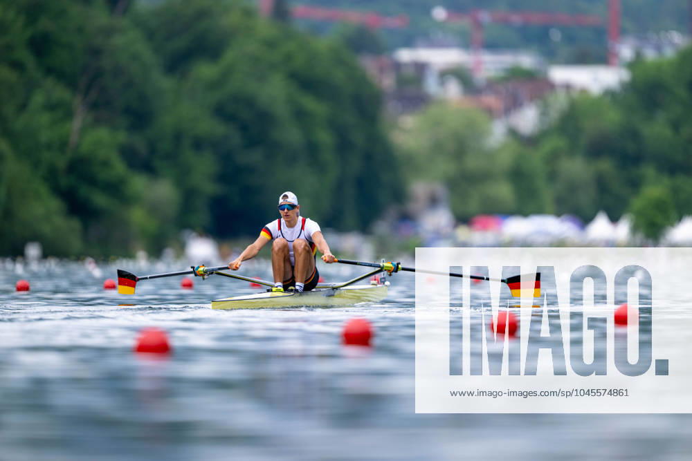 World Rowing Cup II Lucerne, 24 05 2024 Arno Gaus of Germany Lightweight Men s Single Sculls at World Rowing Cup II Lucerne Regatta in Luzern, Rotsee, on Friday