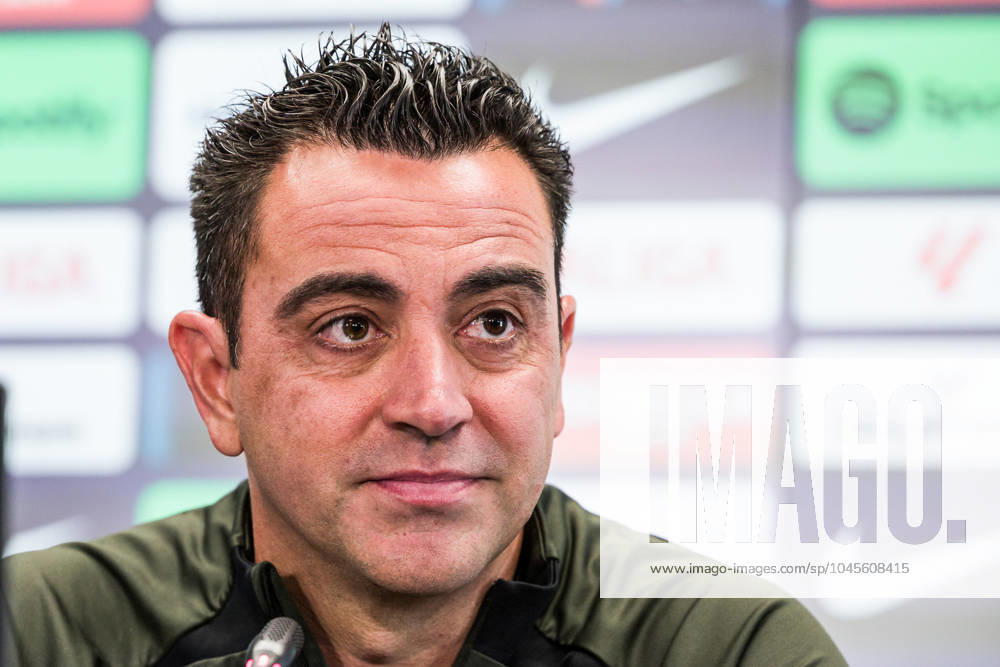Xavi Hernandez, head coach of FC Barcelona, Barca attends his press conference, PK, Pressekonferenz before the Spanish league, La Liga EA Sports, football match against at Ciudad Esportriva Joan Gamper on May 25, 2024 in Sant Joan Despi, Spain. Sant Joan Despi Spain - ZUMAa181 20240525_zaa_a181_024