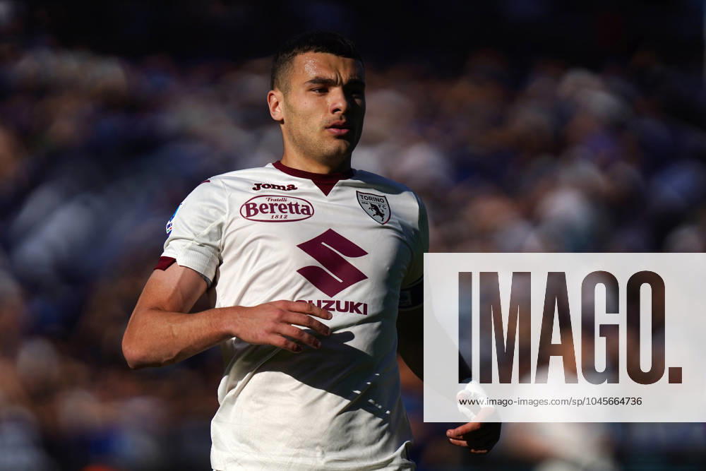 FC Torino s Alessandro Buongiorno during the Serie A soccer match between Atalanta and Torino at the Gewiss Stadium , north Italy - Sunday 26 May , 2024. - Soccer .