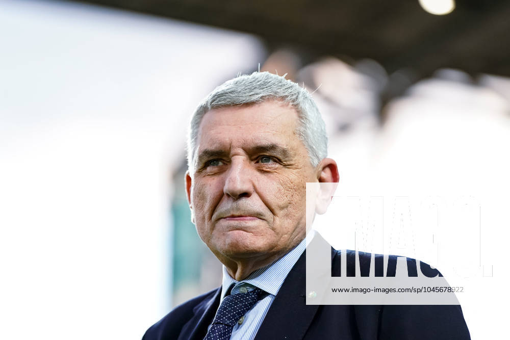 Frosinone Calcio v Udinese Calcio - Serie A TIM Maurizio Stirpe president of Frosinone Calcio looks on during the Serie A TIM match between Frosinone Calcio and Udinese Calcio at Stadio Benito Stirpe on May 26, 2024 in Frosinone, Italy. Frosinone Stadio Benito Stirpe Frosinone Italy