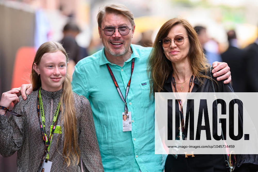 2-times F1 World Champion Mika Hakkinen (C) is seen in the paddock with his daughter Ella Hakkinen (L) and wife Marketa Remesova, prior to the start of the Monaco F1 Grand Prix race on May 26, 2024. Monaco Monaco - ZUMAs197 20240526_aab_s197_011