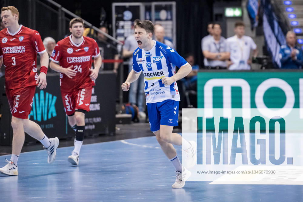 Daniel Fernandez TVB Stuttgart, 6 Jubel, Schrei, Jubelschrei, Freude TVB Stuttgart TBV Lemgo Lippe, Sport, Handball, 2023 2024, Liqui Moly Handball Bundesliga, 02 06 2024, Stuttgart Porsche Arena , DEU GER, TVB Stuttgart TBV Lemgo Lippe, Handball, Bundesliga, Liqui Moly HBL, Spielzeit 2023 2024, 02 06 2024 Stuttgart