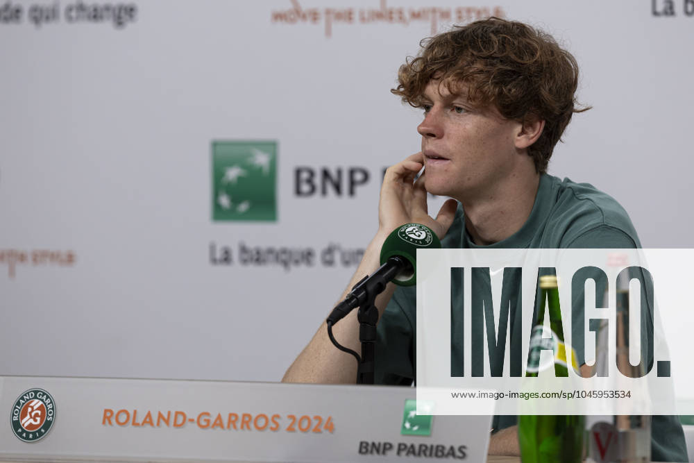 2024 French Open - Day 10 Jannik Sinner is giving an interview after the match against Grigor Dimitrov at the Roland Garros Grand Slam Tournament on Day 10 in Paris, France, on June 4, 2024. Paris France