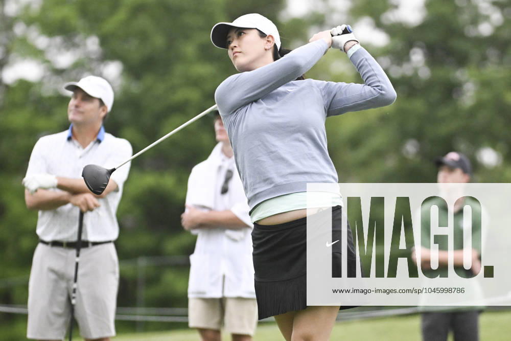 Michelle Wie-West tees off on the 10th hole during the Golden Bear Pro Am at the Memorial Tournament in Dublin, Ohio. Cal Media Dublin USA - ZUMAc04_ 20240605_zma_c04_016