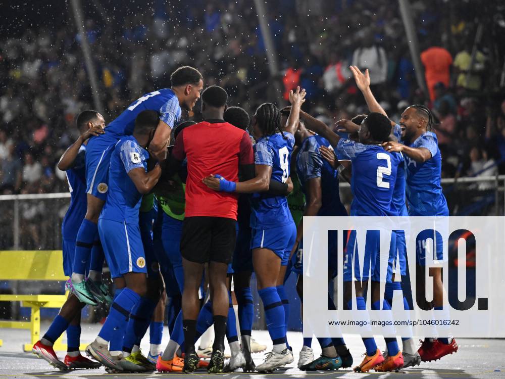WILLEMSTAD - Curacao players celebrate a goal during the World Cup qualifying Concacaf match between Curacao and Barbados at the Ergilio Hato stadium on June 5, 2024 (local time) in Willemstad, Curacao. ANP Hollandse Hoogte World Cup 2026 Qualifiers Concacaf 2024 ANPxSportx xGerritxvanxKeulenxIVx 500410313 originalFilename: 500410313