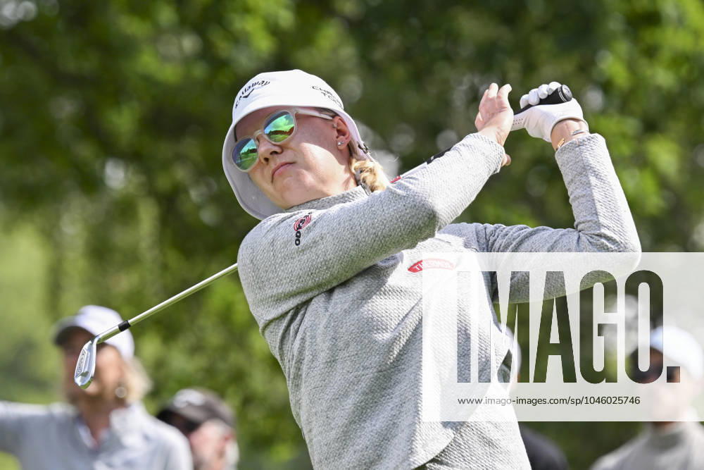 HELSINGBORG, SWEDEN 20240606 Swedens Madelene Sagström tees off on hole 18 during the Volvo Car Scandinavian Mixed on the Tournament Course at Vasatorps Golf Club outside Helsingborg HELSINGBORG SWEDEN