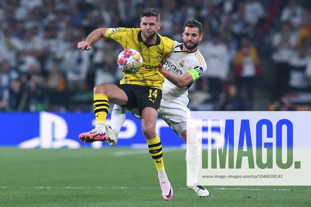 Soccer Champions League Final Borussia Dortmund Real Madrid on 01 06 2024 at Wembley Stadium in London Niclas Füllkrug Dortmund , front Nacho Madrid , back xRx