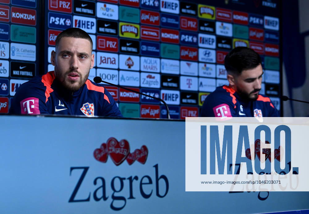 Croatia EURO 2024 press conference, PK, Pressekonferenz Nikola Vlasic and Josip Sutalo of Croatia speak during a Croatia national team, Nationalteam press conference at UEFA EURO, EM, Europameisterschaft,Fussball 2024 Croatia base camp in Neuruppin, Germany on June 10, 2024. MarkoxLukunic PIXSELL