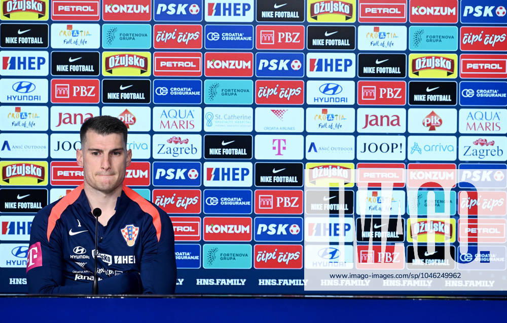 Croatia EURO 2024 press conference, PK, Pressekonferenz Dominik Livkovic of Croatia speak during a Croatia national team, Nationalteam press conference at UEFA EURO, EM, Europameisterschaft,Fussball 2024 Croatia base camp in Neuruppin, Germany on June 11, 2024. MarkoxLukunic PIXSELL