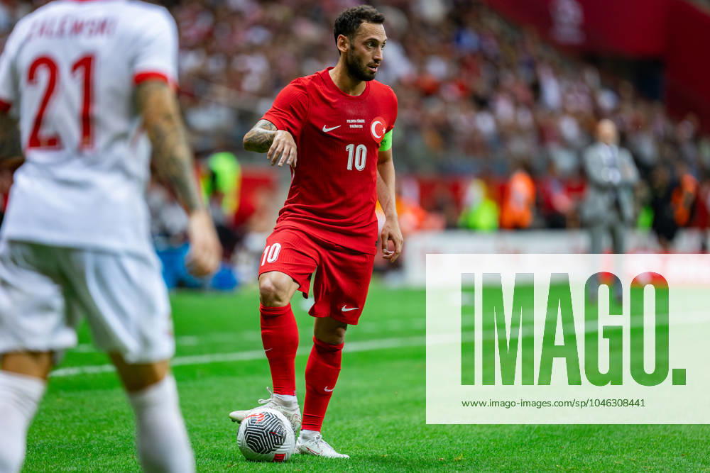 Poland Vs Turkey during the friendly match in Warsaw, Poland Hakan Calhanoglu of Turkey seen in action during the friendly match before the UEFA EURO, EM, Europameisterschaft,Fussball 2024 between Poland and Turkey at PGE Narodowy Stadium.