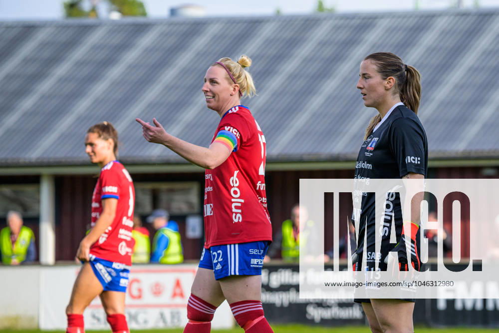 Vittsjös Elisabet Klinga, Sandra Lynn and goalkeeper Elin Vaughan are depressed after 0-1 during the football match in Damallsvenskan between Vittsjö and Hammarby on June 13, 2024 in Vittsjö
