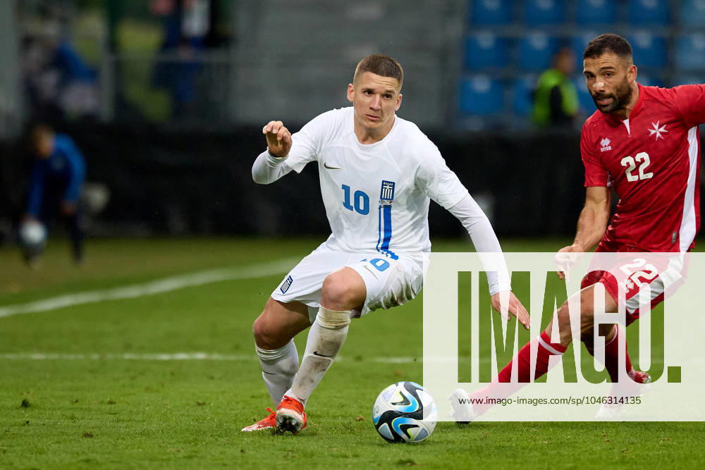 Malta v Greece - International Friendly, Länderspiel, Nationalmannschaft Christos Tzolis of Greece is playing during the international soccer friendly match between Malta and Greece at the Untersberg-Arena, in Grodig, Austria, on June 11, 2024. Grödig Salzburg Austria