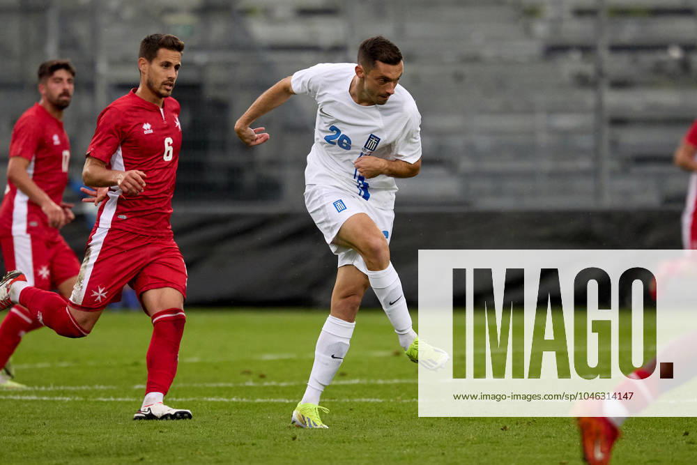 Malta v Greece - International Friendly, Länderspiel, Nationalmannschaft Giannis Kotsiras of Greece is playing during the international soccer friendly match between Malta and Greece at the Untersberg-Arena, in Grodig, Austria, on June 11, 2024. Grödig Salzburg Austria