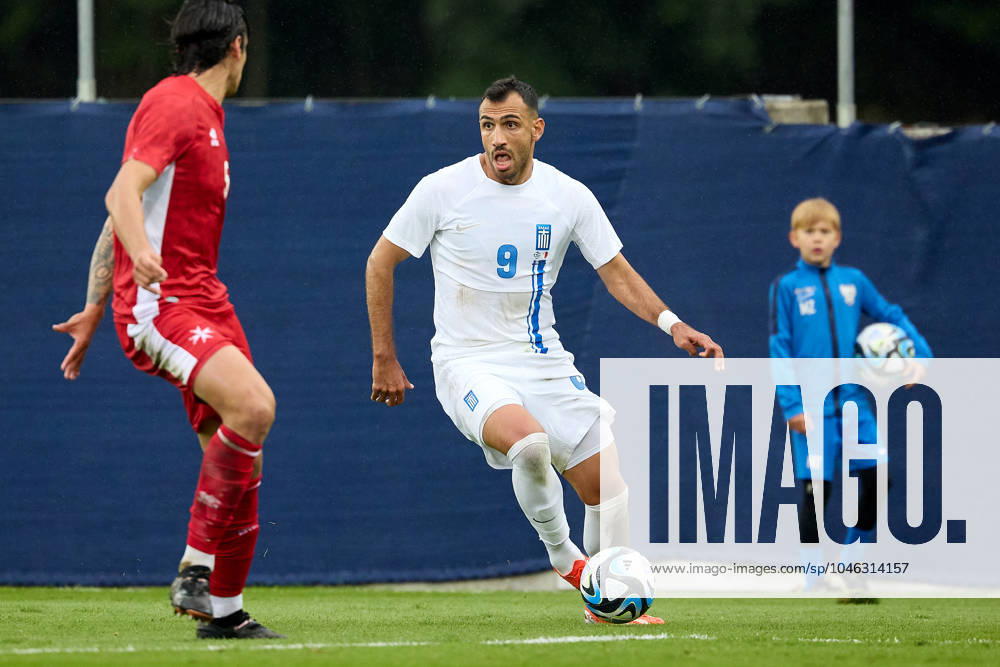 Malta v Greece - International Friendly, Länderspiel, Nationalmannschaft Vangelis Pavlidis of Greece is in action during the international soccer friendly match between Malta and Greece at the Untersberg-Arena, in Grodig, Austria, on June 11, 2024. Grödig Salzburg Austria