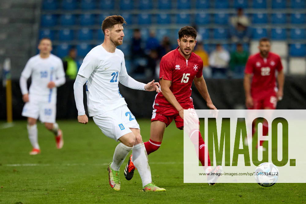 Malta v Greece - International Friendly, Länderspiel, Nationalmannschaft Giorgos Kiriakopoulos of Greece is in action during the international soccer friendly match between Malta and Greece at the Untersberg-Arena, in Grodig, Austria, on June 11, 2024. Grödig Salzburg Austria