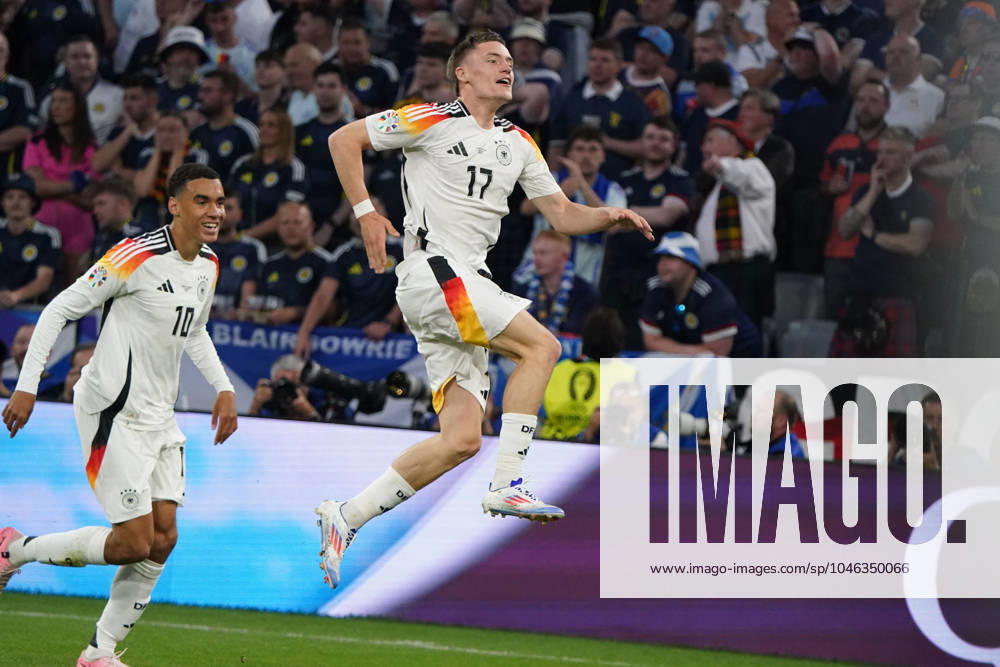 National team, Football, UEFA Euro2024, EM 2024,Germany Scotland Allianzarena, Munich Jamal Musiala, Florian Wirtz, both Germany ,cheers