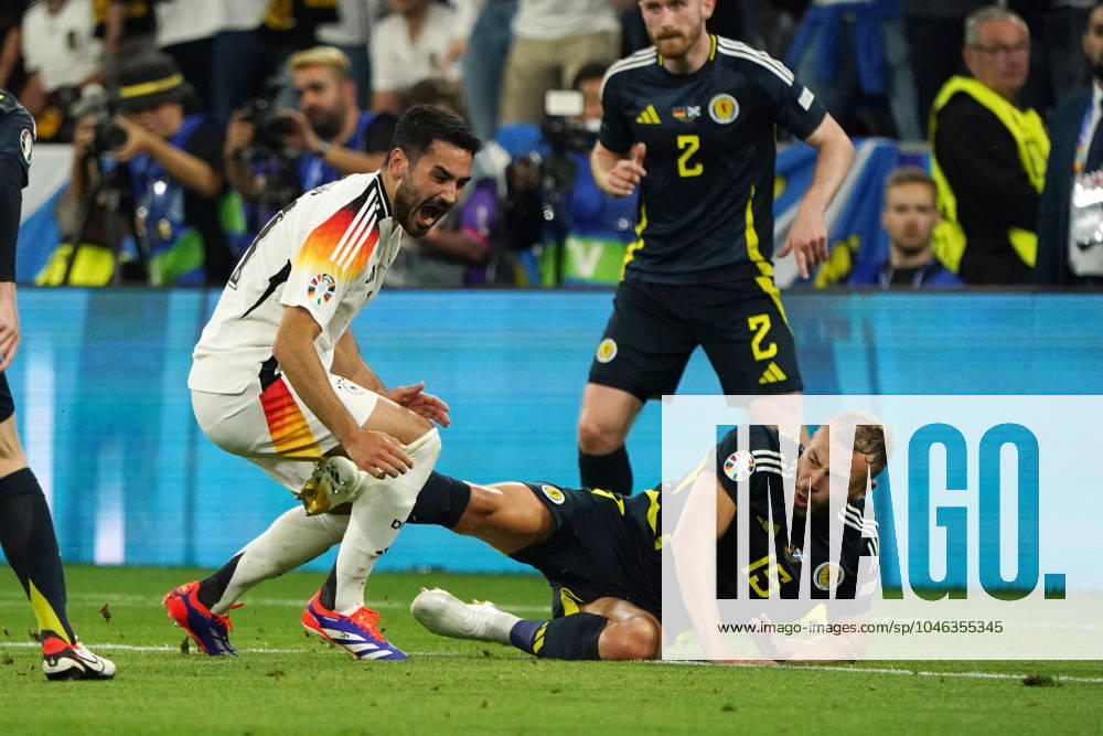 National Team, Football, UEFA Euro2024, Euro 2024,Germany Scotland Allianzarena, Munich Ilkay Gündogan Germany ,was fouled by Ryan Porteous Scotland,